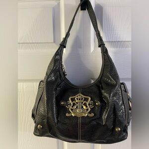 Kathy Van Zeeland Black Shoulder Bag with Gold Accents